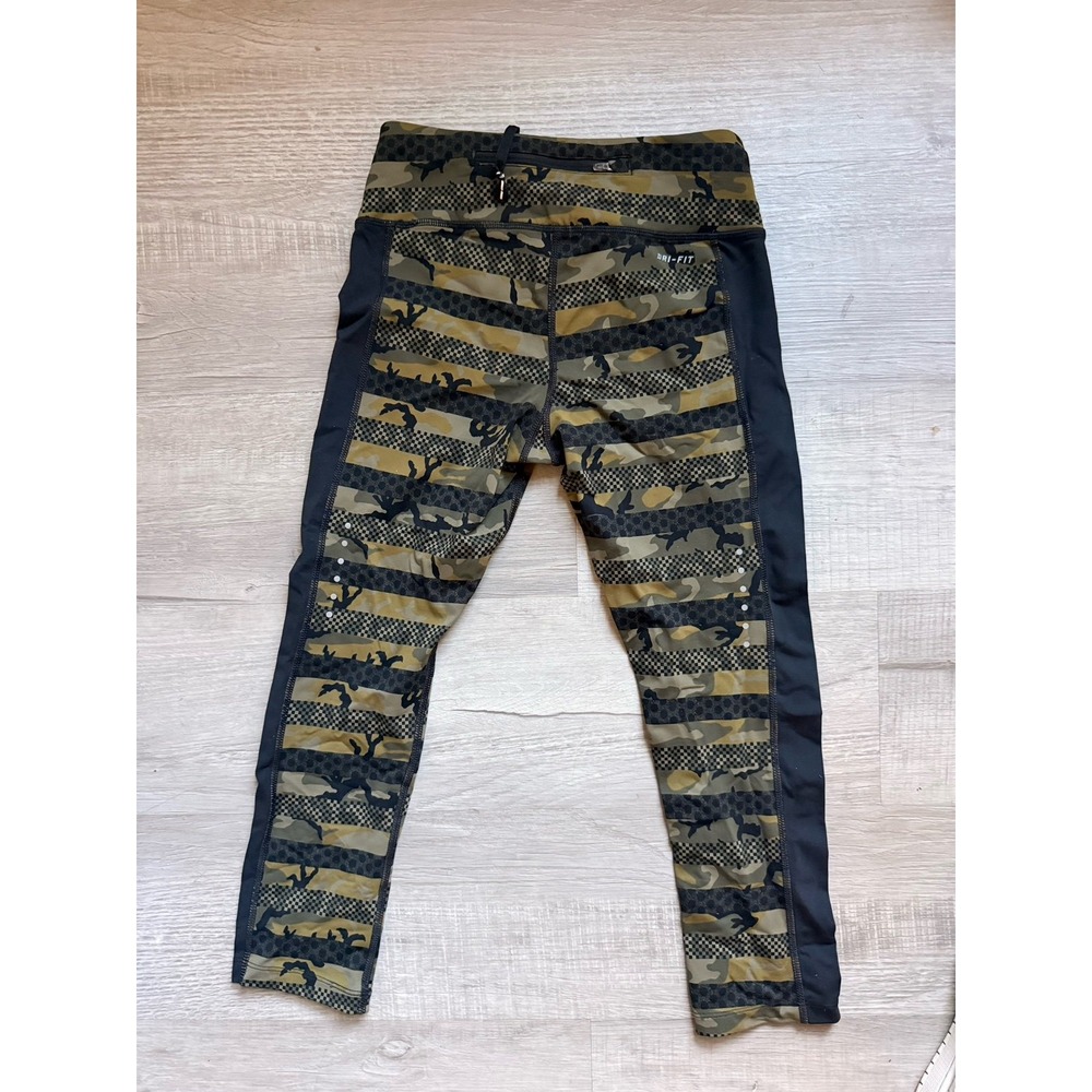 Nike Epic Lux Militia Green/Black Women's S running Crop pant legging camoflage - Picture 8 of 12
